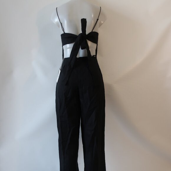 NWT Women Faithfull the Brand Black Pure Linen Sleeveless Antibes Jumpsuit 4 - Picture 11 of 14